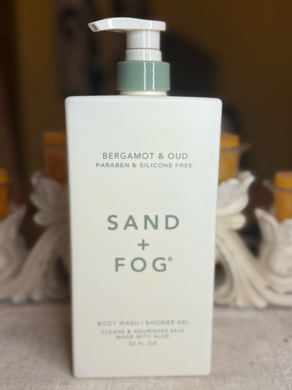 NEW Sand + Fog Bergamot & Oud Body Wash / Shower Gel 32 fl oz with Aloe